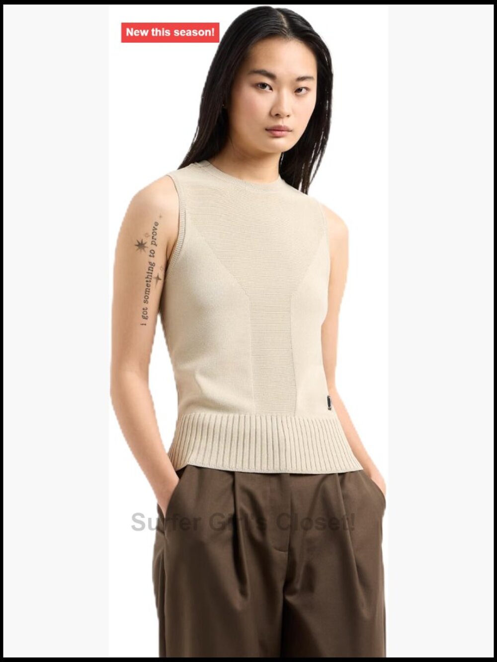 Armani Exchange Sleeveless Knit Tank Top Scoop Neck
